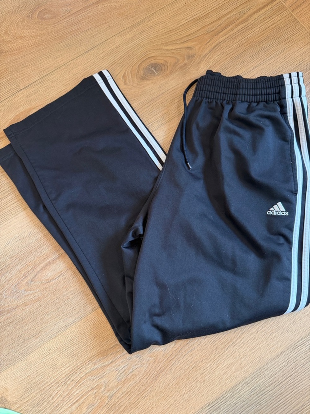 Adidas Men Black Joggers with White Side Stripes